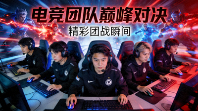 电竞比赛团队作战精彩镜头视频封面